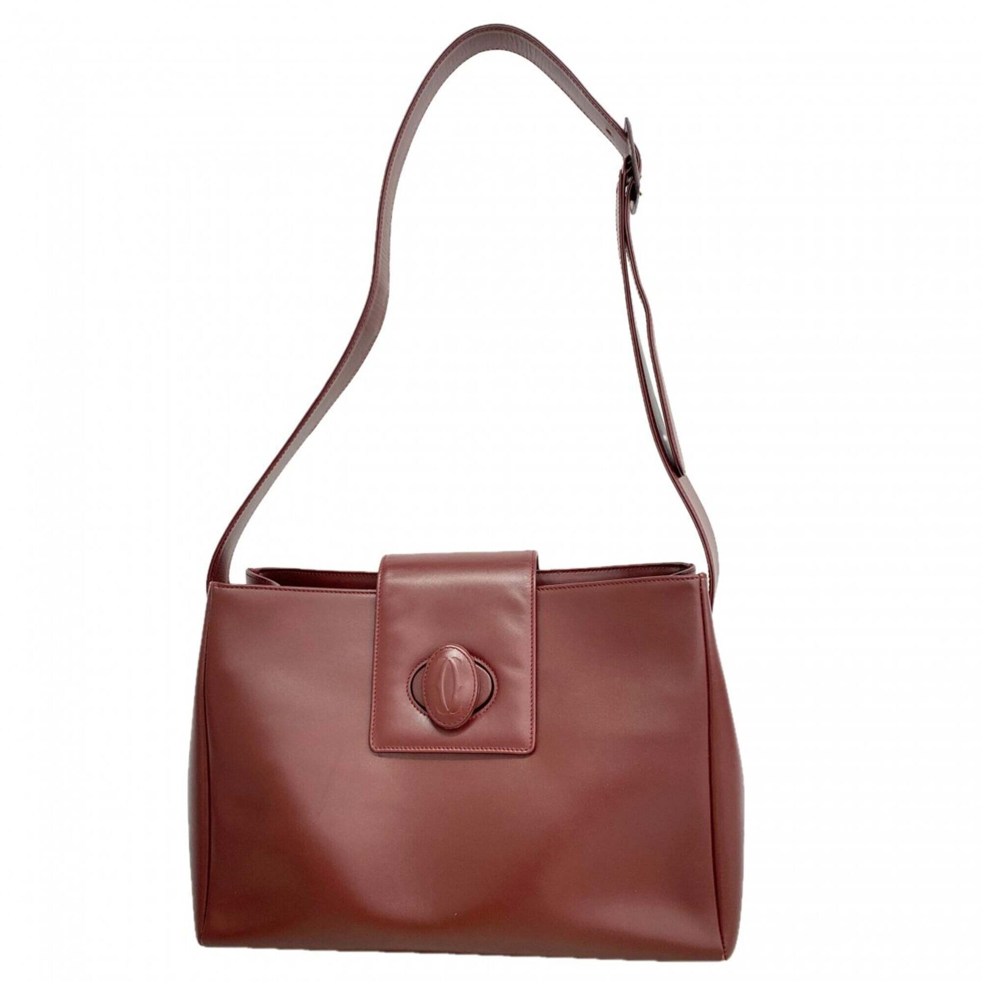 Cartier Must Shoulder Bag, Leather, Bordeaux, Women's